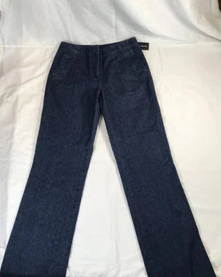 Женские темно-синие джинсовые повседневные брюки Dries Van Noten новые с ценниками - Изображение 1 из 4