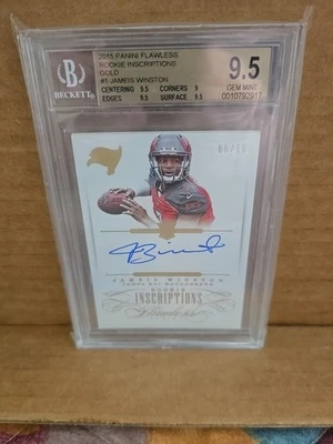 Jameis Winston 2015 Panini impecable inscripciones de novato BGS 9,5 10 automático dorado/10 Foto 1 de 4