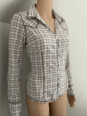 Camisa a Cuadros Vaquera Occidental Y2K Country Rodeo Boho Indie Rancho Blusa Retro De Colección Foto 1 de 4