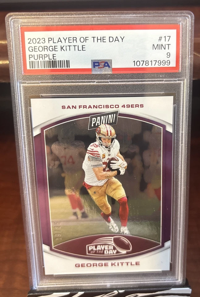 2023 Player of the Day GEORGE KITTLE Purple /25 PSA 9   49ers - Image 1 of 3