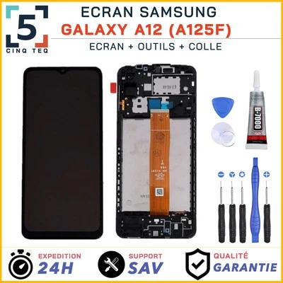 CINQ TEQ Ecran Complet remplacement pour Samsung Galaxy A12 A125F avec Kit