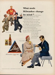 1952 Blatz Beer Brewery Vintage Print Ad 50s Milwaukee College Prep Football - Picture 1 of 9