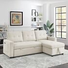 78.5"sleeper Sofa Bed Sectional Couch,l-shaped Sectional Sofa Pull Out Couch Bed