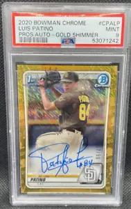 ๐ฅ2020 Bowman Chrome GOLD SHIMMER REFRACTOR AUTO Luis Patino #17/50 PSA 9 PADRES - Picture 1 of 2