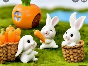 4pcs Adorable Little White Rabbit Easter Table Decoration - Picture 1 of 4