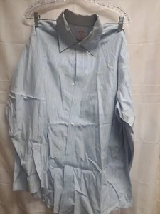 Brooks Brothers 346 Mens Long Sleeve Button Up Lt. Blue W/Yellow Pin Stripe Size - Picture 1 of 5