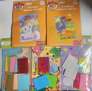 DIY Unicorn Dinosaur Mermaid Bee Kids Mosaic Art Craft Kit Bundle Lot - Picture 1 of 6