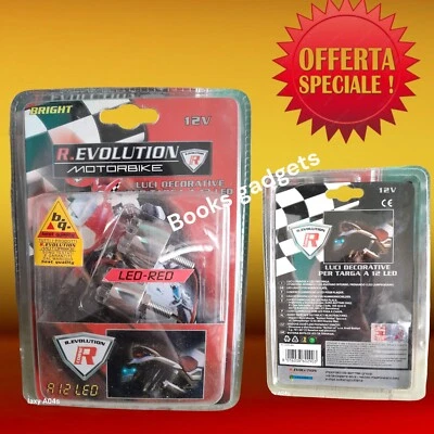 Coppia di Luci a Dodici LED Rosso per targa Moto Scooter con Bassissimo consumo - Immagine 1 di 3