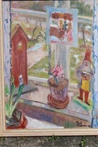 Josef Eklundh Svezia MCM impressionista dipinto olio su tavola Natale in Svezia - Foto 1 di 10