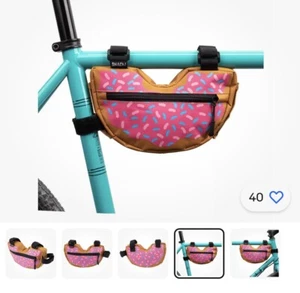 Snack! Donut Frame Bag 8x5x1.5in Hook and Loop Straps Bicycle - Picture 1 of 2