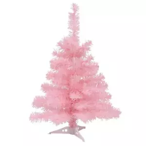1x Artificial Christmas Tree 2ft Pink Bushy Xmas Home Tabletop Table Décor - Picture 1 of 7