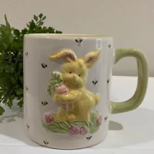 Vintage CSC Hase Hasen Ostern Karotte Blumen Botanisch Frühling Tee Kaffeetasse Becher - Bild 1 von 7
