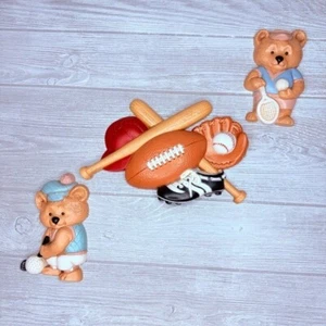 Vintage burwood sports wall art cottage core tennis bears and baseball hangings - Picture 1 of 8