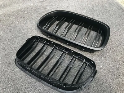 Parrilla delantera ABS negra brillante de doble listón para BMW F10 F11 M5 2010 2016 Foto 1 de 4