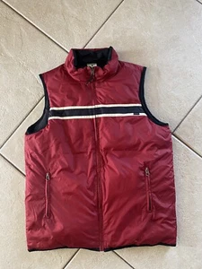 Vintage red puffer vest with black and white stripe size 10 - Picture 1 of 5
