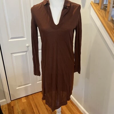 Vestido marrón manga larga vintage Lacoste talla 34 Foto 1 de 4