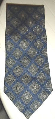 Corbata de seda Giorgio Armani corbata Italia azul marino y gris diamante abstracto y puntos Foto 1 de 3
