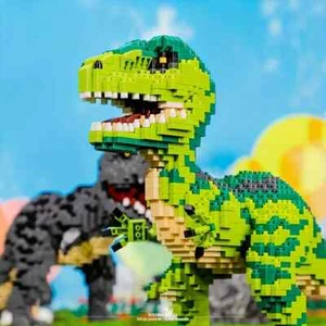 Mini Tyrannosaurus Velociraptor Micro Building Blocks Jurassic Dinosaur Bricks - Picture 1 of 8