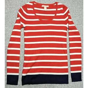 Banana Republic Damen Pullover Seidenmischung Pulli Rot Weiß Schwarz Größe S - Bild 1 von 9