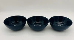 Ikea 21963 Glossy Dark Blue Set Of 3 Soup Cereal Bowls 6 1/4” - Picture 1 of 5