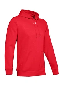 Under Armour 1300123 Men's Hustle Fleece Hood - Royal 400/ Red 600 - Picture 1 of 10