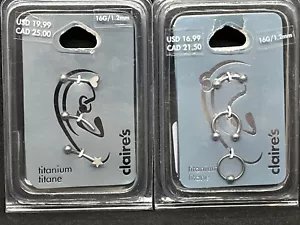 2 paquetes. 6 joyas piercing oreja titanio total de Claire’s. - Imagen 1 de 5