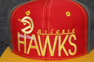 Vintage Atlanta Hawks Hat Cap The Game Snap Back 3 Color Script Pinwheel Limited - Picture 1 of 16