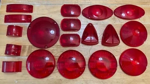 VINTAGE RED NOS LENS LOT X 18 PLASTIC PIECES = MIXED MAKERS = NICE GROUP - Picture 1 of 16