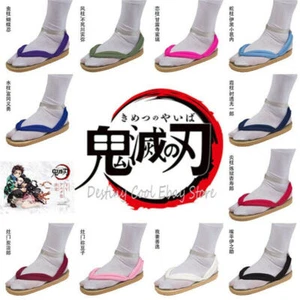 Demon Slayer Kimetsu no Yaiba Kamado Tanjirou Cosplay Shoes Geta Clogs Slippers - Picture 1 of 23