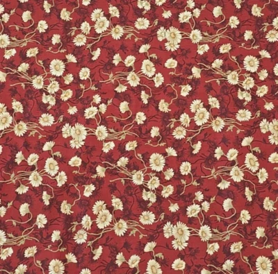 RJR Fashion Fabrics DAISY DAYS by Thimbleberries Red Tan Fabric 2yds - Image 1 of 3