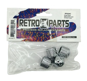 New Retro Parts RP224C | 4 Fender Dome Knobs | Shop Pack | Chrome Finish - Picture 1 of 2