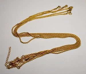 VINTAGE 14K GOLD ROLLED ITALIAN ROPE CHAINS GF NECKLACE BUNDLE 5 PCS LOT SCRAP - Picture 1 of 5
