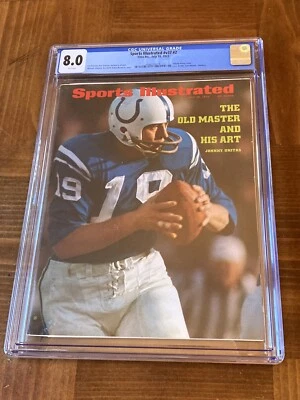 Quiosco Johnny Unitas Sports Illustrated CGC 8.0 blanco (icónico 1972) + imán Foto 1 de 4