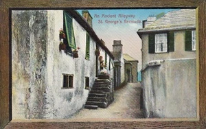 St.Georges,Bermuda,Ancient Alleyway,Picture Frame Border,c.1909 - Bild 1 von 2