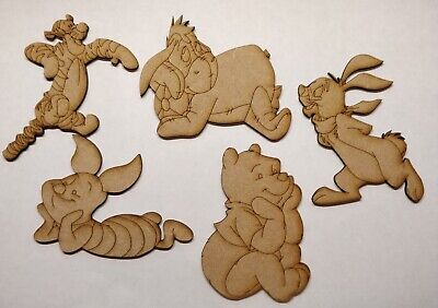 5 X Wooden Bear Pooh And Friends. Mdf Laser Cut  50Mm Tall Blank • 4.72€