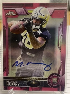 2015 Topps Chrome Pink Refractor /75 Marcus Murphy Rookie Auto RC SAINTS - Image 1 of 2