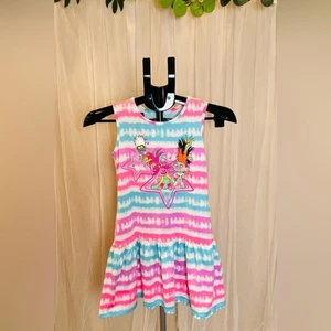Trolls World Tour Girls Dress Size M (7/8) Tie-Dye Sleeveless - Picture 1 of 4