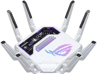 Router para juegos ASUS - ROG Rapture GT-BE19000AI Tri-Band Wi-Fi 7 - Blanco Foto 1 de 4