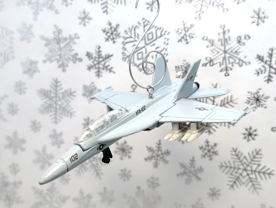 USN F/A 18E Super Hornet Fighter Jet Adorno de Navidad Personalizado Regalo Avión F18 Foto 1 de 4