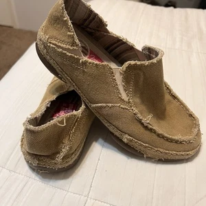 Tony Lama Casuals Slip On Mens Size 6.5B Narrow Casual Winter Wheat Canvas - Picture 1 of 12