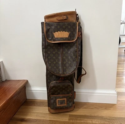 Bolso de golf Louis Vuitton con monograma bolso de lona de cuero vintage años 80 LV Francia Foto 1 de 4