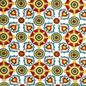 Mill Creek Suzani RED Home Decor Cotton Drapery Upholstery Pillow Fabric BTY - Picture 1 of 5