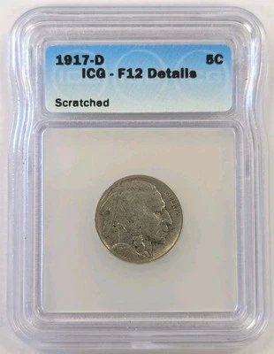 1917-D Buffalo Nickel ICG F12 DETAILS ( Tough Coin ) - Image 1 of 2