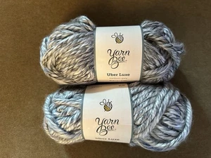 2 Skeins Of Yarn Bee Uber Luxe Medium Grey Yarn - New - Picture 1 of 4