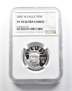 PF70 UCam 2007-W $50 American Platinum Eagle 1/2 Oz Platinum NGC *4340 - Picture 1 of 3
