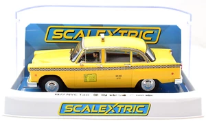 Scalextric 1977 New York NYC Yellow Cab Taxi DPR W/ Lights 1/32 Slot Car C4432 - Picture 1 of 3