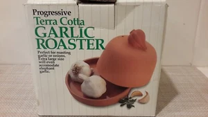 Vintage 1995 Ceramic Terra Cotta Garlic Roaster in Original Box Taiwan NIB - Picture 1 of 8