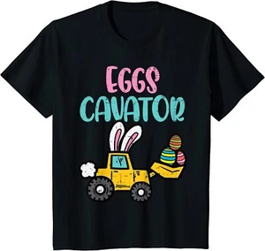 Easter Excavator Eggs Cavator Construction Toddler Youth Unisex T-shirt - Picture 1 of 7