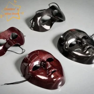 DIY Real Carbon Fiber Full Half Face Mask Novelty Halloween Cosplay Party Gift - Picture 1 of 14