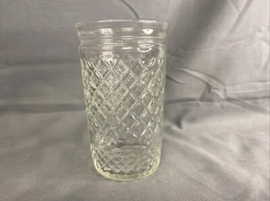 "Jarro de gelatina/vaso de jugo vintage de 4"" transparente diamante" - Imagen 1 de 3